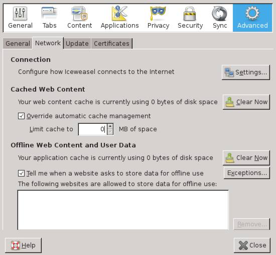 Firefox Network Options Firefox Network Options